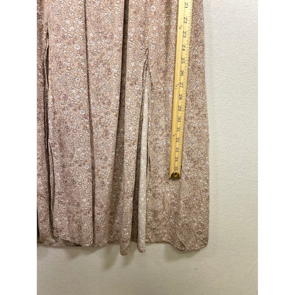 SHEIN Floral Smocked Off Shoulder Maxi Dress M Gauzy Boho Festival Slits - Picture 5 of 11